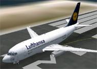 FS2002 B737-200 Lufthansa Features full 3D image 1