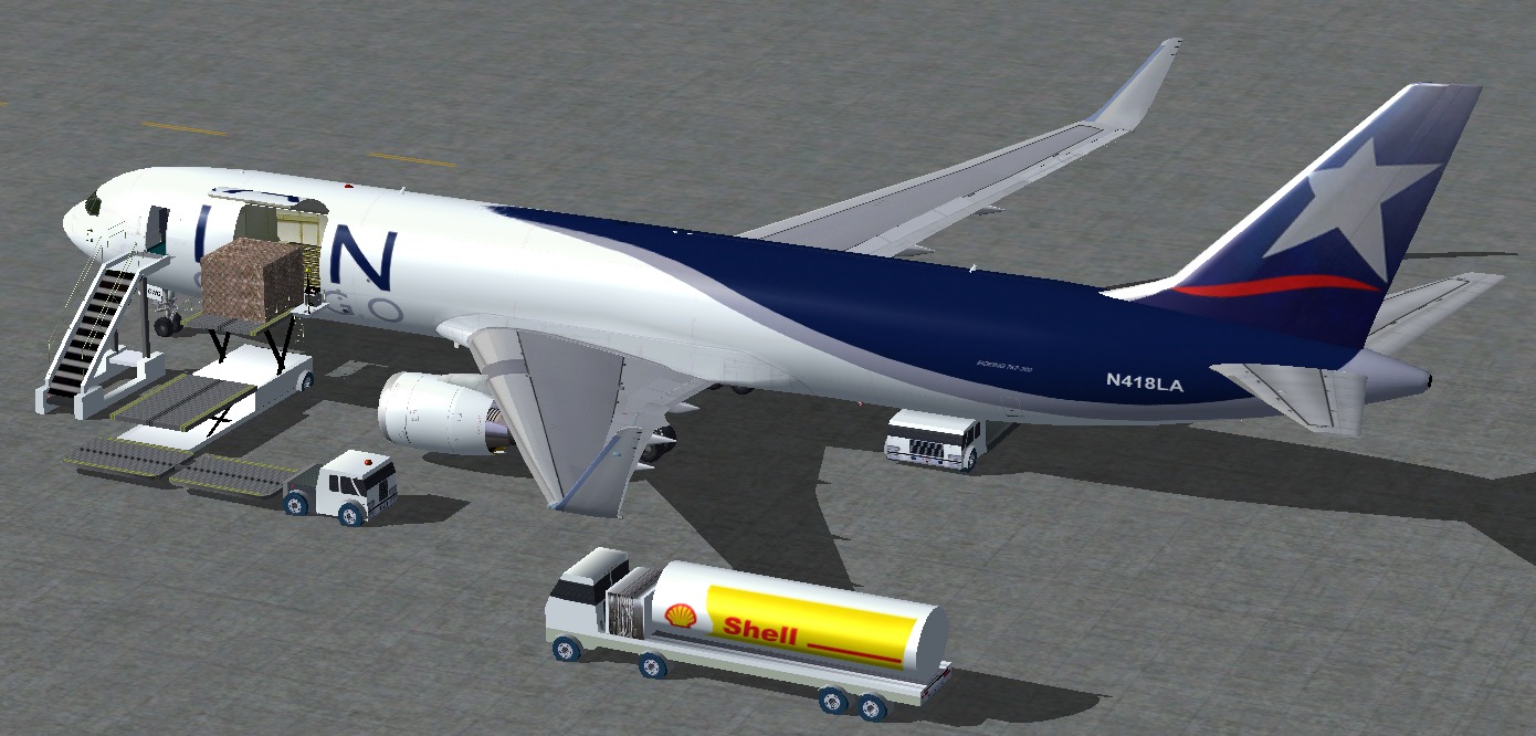 Fs2004 Lan Airlines Cargo Boeing 767-300 Er With Blended Winglets And Animated Ground Serv — 1