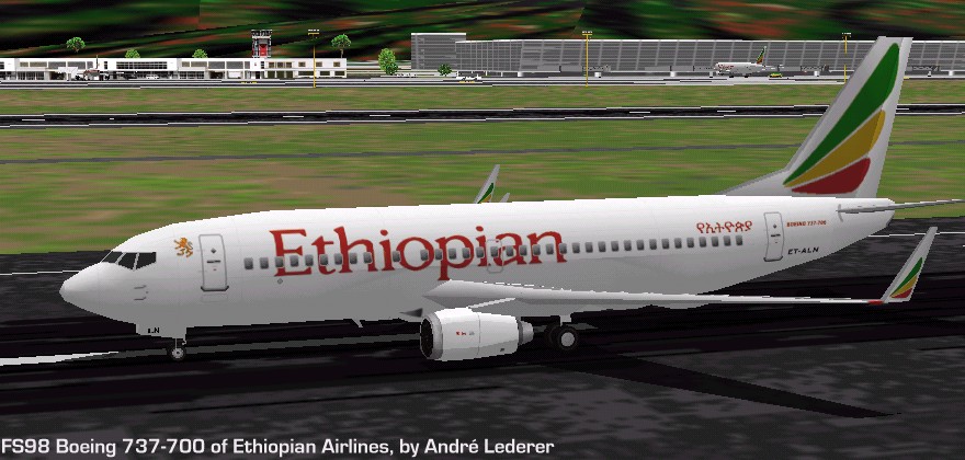 Flightsim Fs2004/Fs98/2000 Aircraft B737-700 Ethiopian Airlines Boeing 737-700 Of Ethiopia — 1