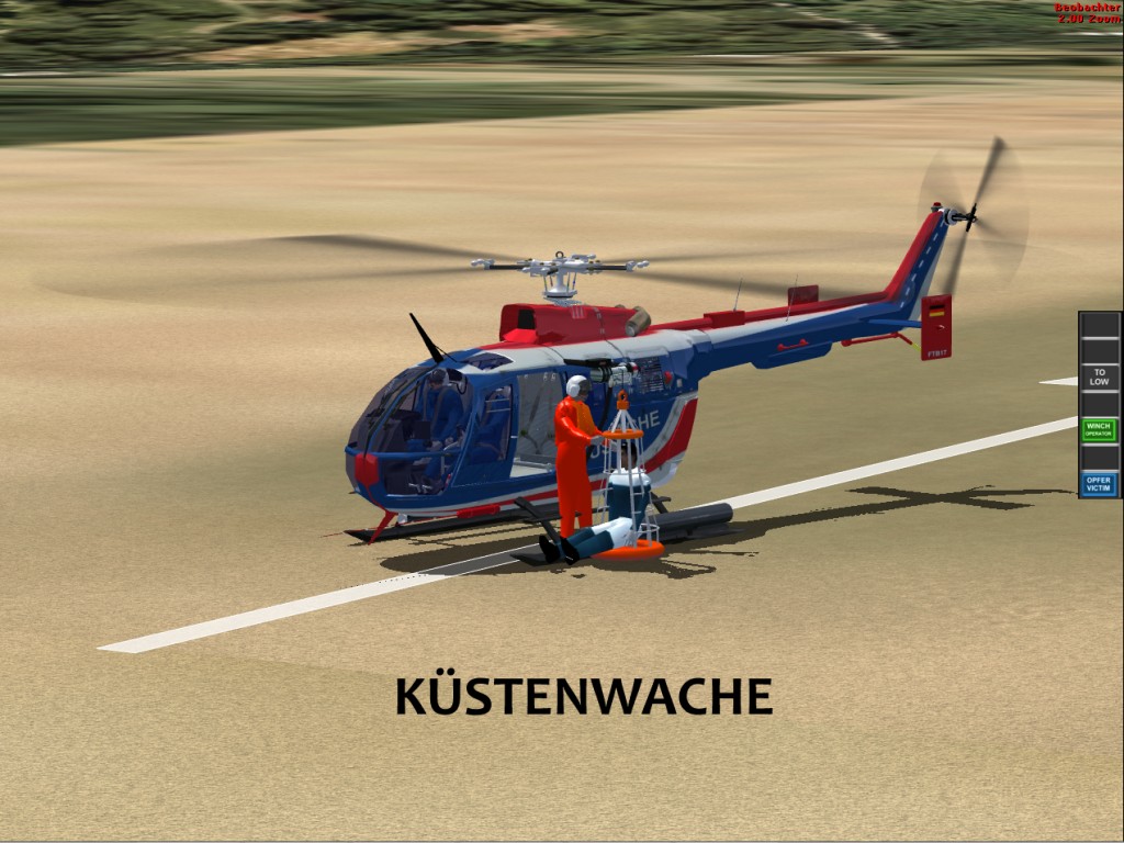 Fsx Project Bo-105 Bo-105 German Coast Guard And Police New Colours Vers.2.0 With Virtual