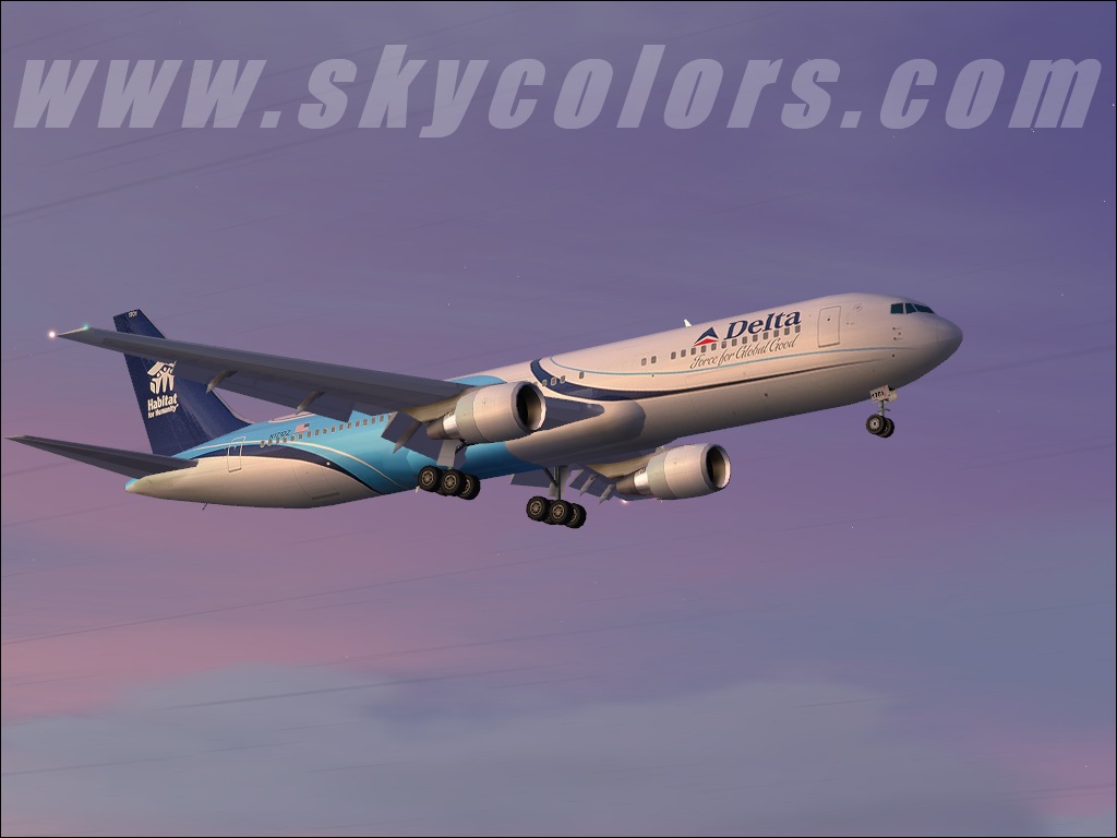 Fsx Delta Air Lines Habitat For Humanity B763 Ge Boeing 767-300, General Electric Engines,