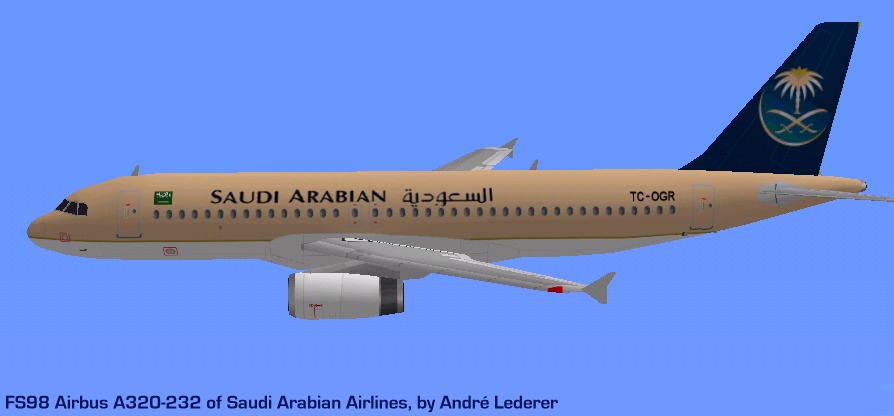 Flightsim Fs2004/Fs98/2000 Aircraft Saudi Arabian A320 Airbus A320-232 Of Saudi Arabian Ai — 1