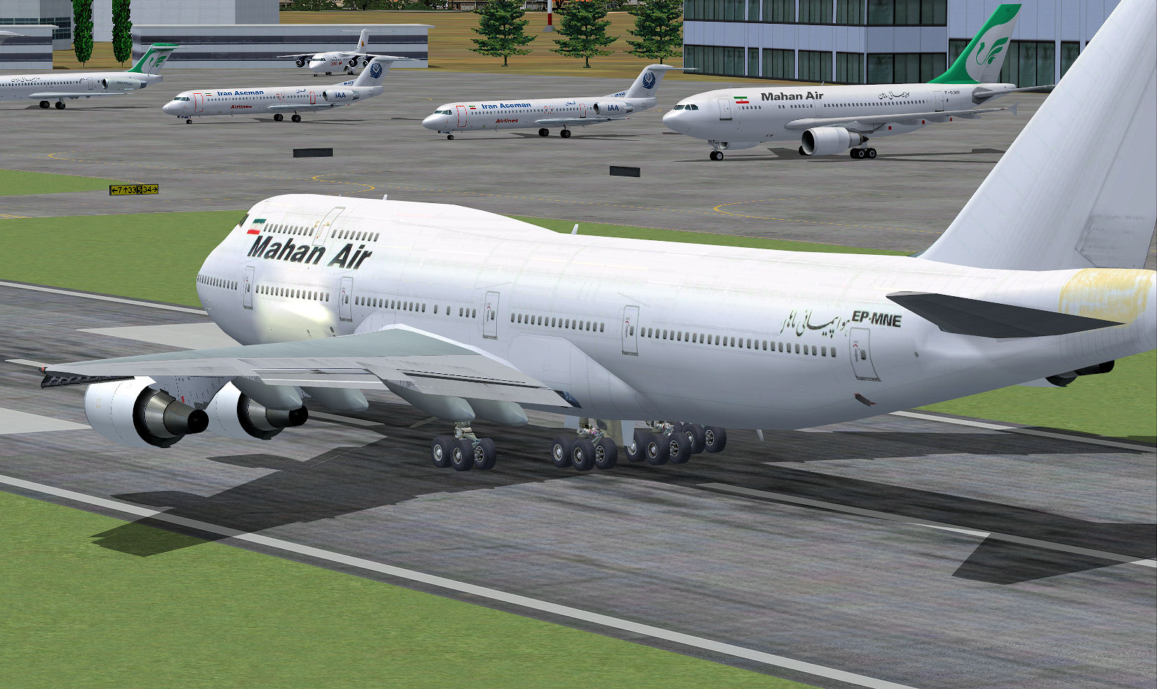 Boeing 747-300 Mahan Air,Posky V4 Model Textures Repaint In Mahan Air Colours (Iran) , Inc — 1