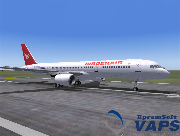 Flightsim Fs2004/Fs9 Birgen Air B757-200 Project Open Sky Handpainted Rendition Of Birgen — 1