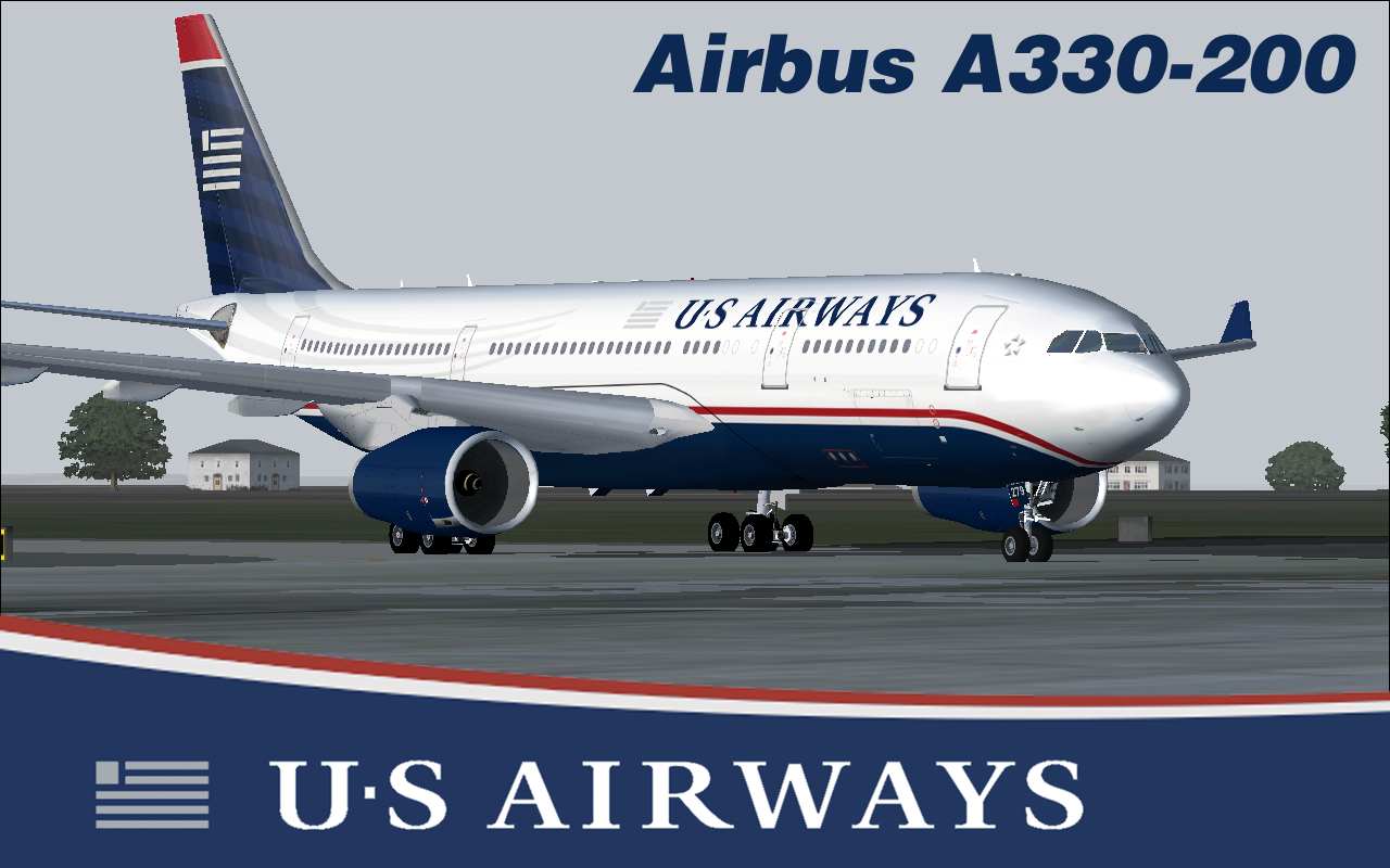 Fs2004 Us Airways A330-200 Flies Philadelphia To Tel Aviv Model By Project Opensky Repaint — 1