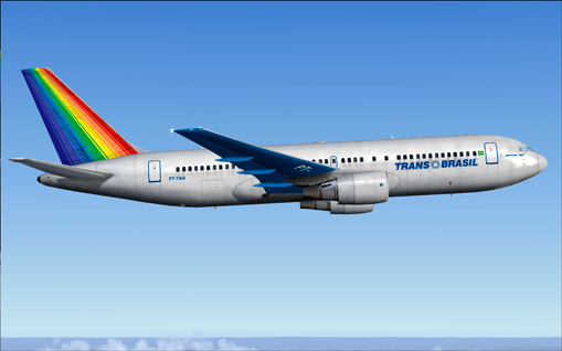 Fs2004 Transbrasil Boeing 767-2Q4 Circa 1983, Registration Pt-Taa With Blue Wings — 1