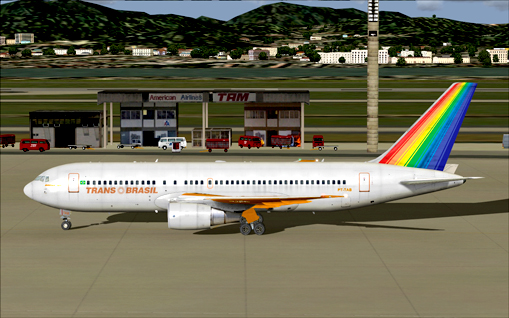 Fs2004 Transbrasil Boeing 767-2Q4 Circa 1983, Registration Pt-Tab With Orange Wings — 1