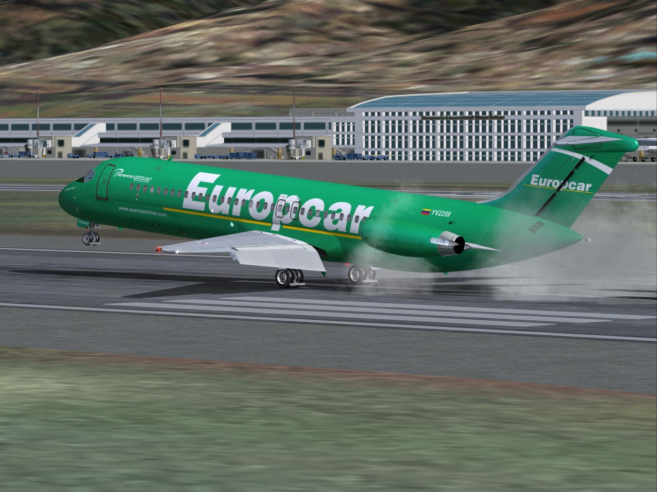 Aserca Airlines Europcar Mcdonnell Douglas Dc-9-31 Yv2259 Aserca Airlines Europcar San Mig — 1