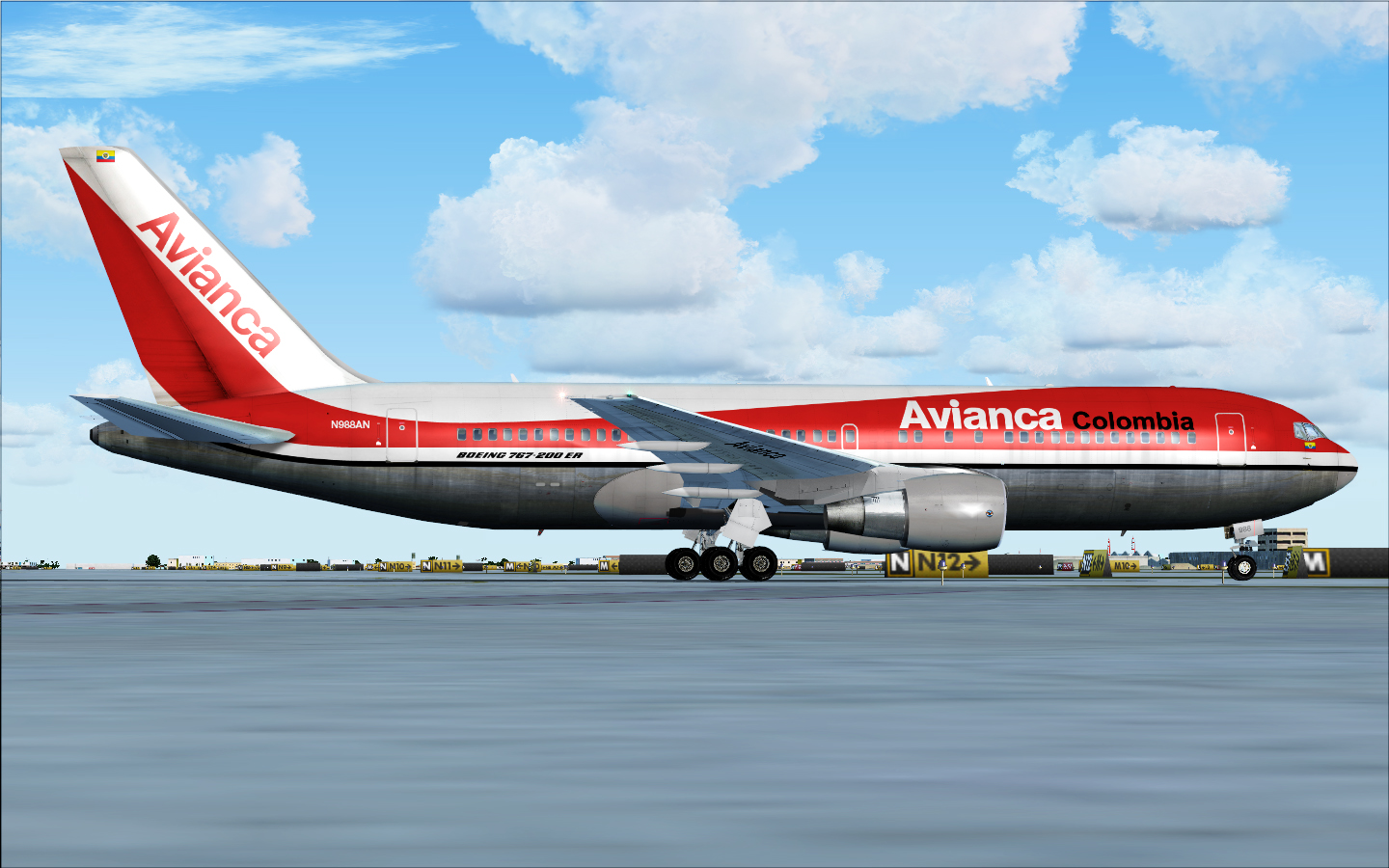 Fs2004 Avianca Boeing 767-284Er Circa 1997, Registrarion N988An — 1