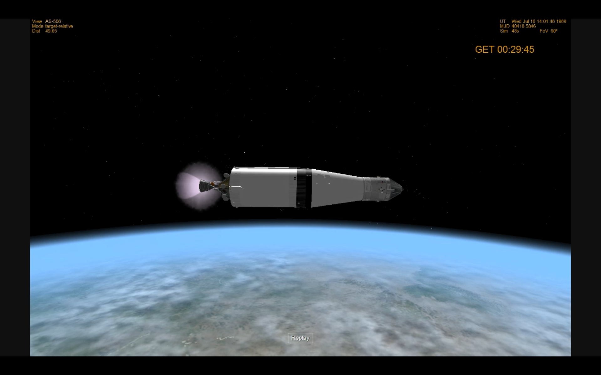 Saturn V Apollo 11 Simulation Video (Part 3) Created Using Orbiter Space Flight Simulator — 1