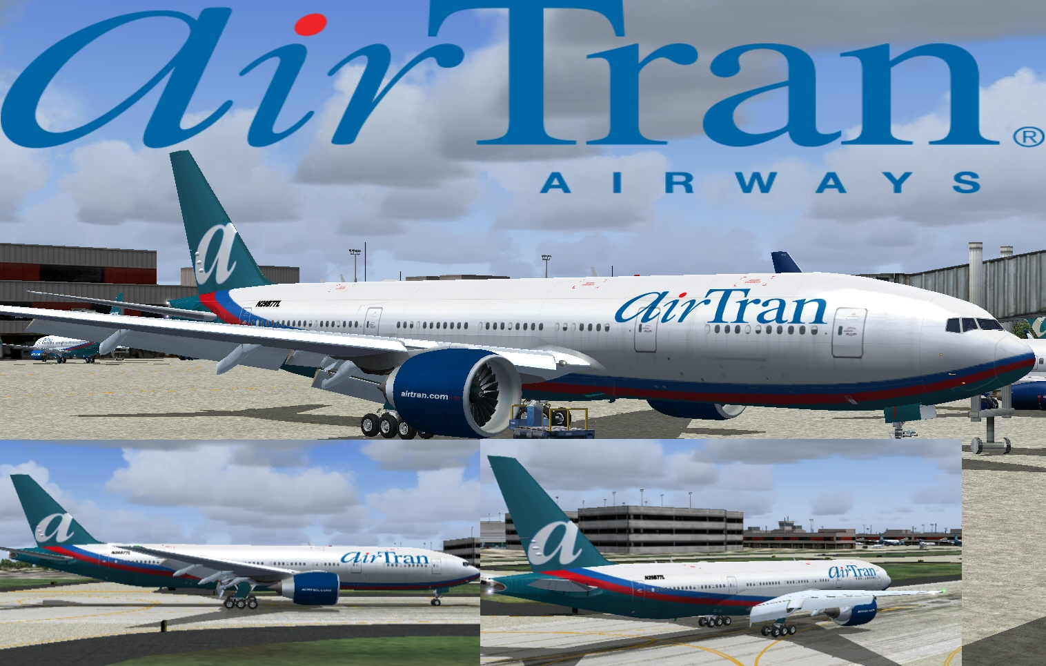 Fs2004/Fsx Airtran Airways Boeing 777-200Lr Airtran Airways Boeing 777-200Lr; Low Cost Atl — 1