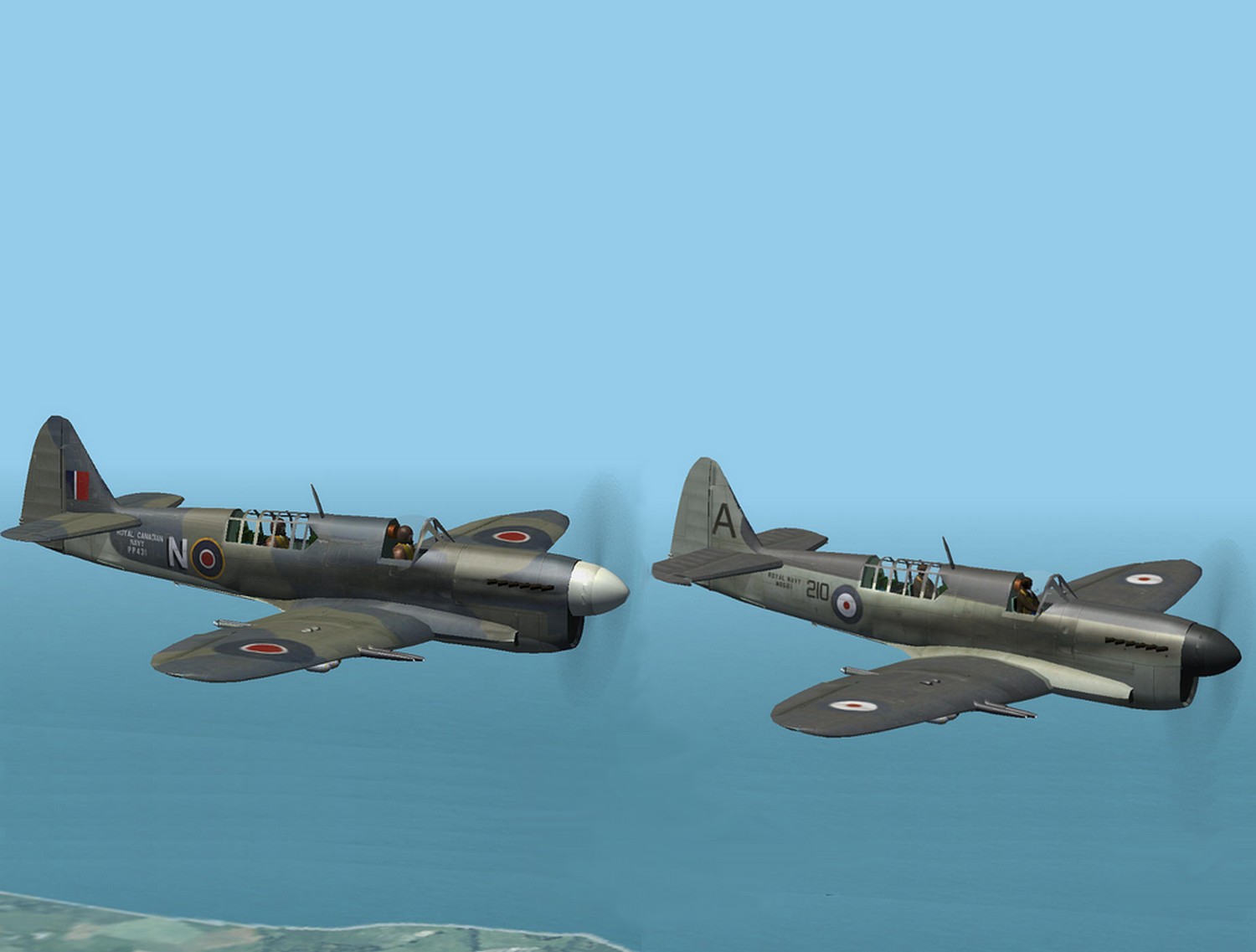 Flightsim Fs2004/Fs9/Fs2004/Fsx Fairey Firefly Mk1A Warbird Repaints You Get Two Versions — 1
