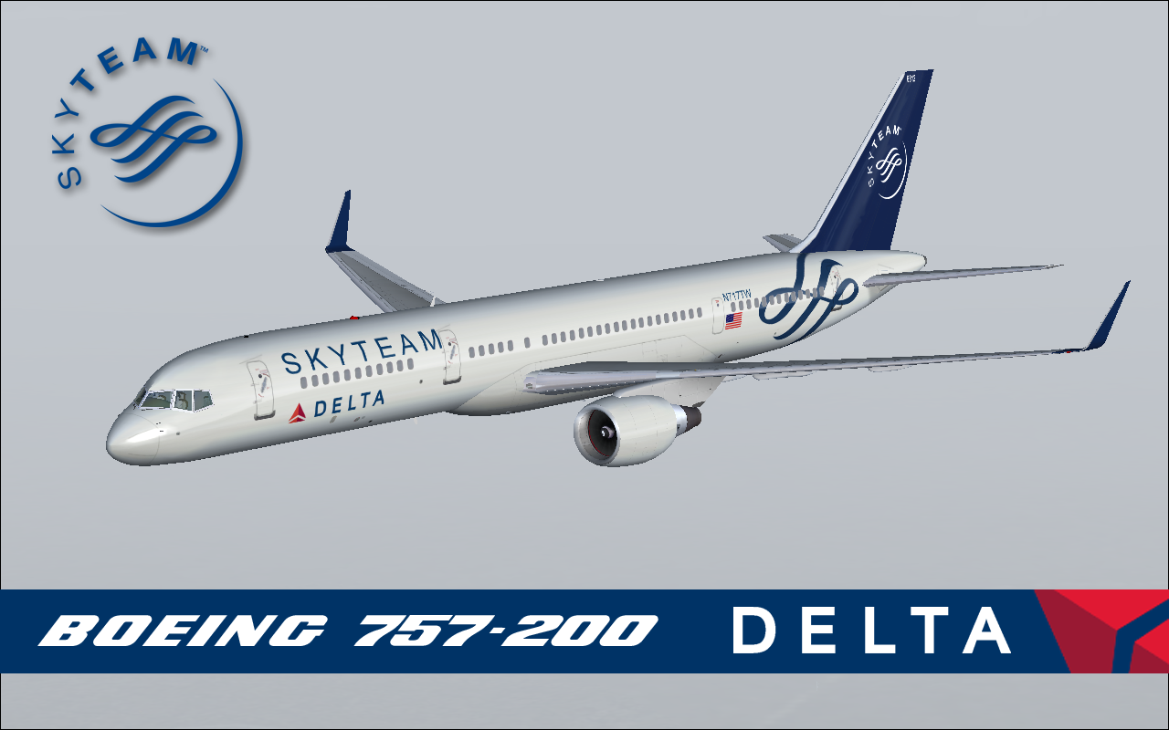 Project Opensky B757-200 Skyteam Livery N717Tw Created By Joe Shimmel This Is The Second D — 1
