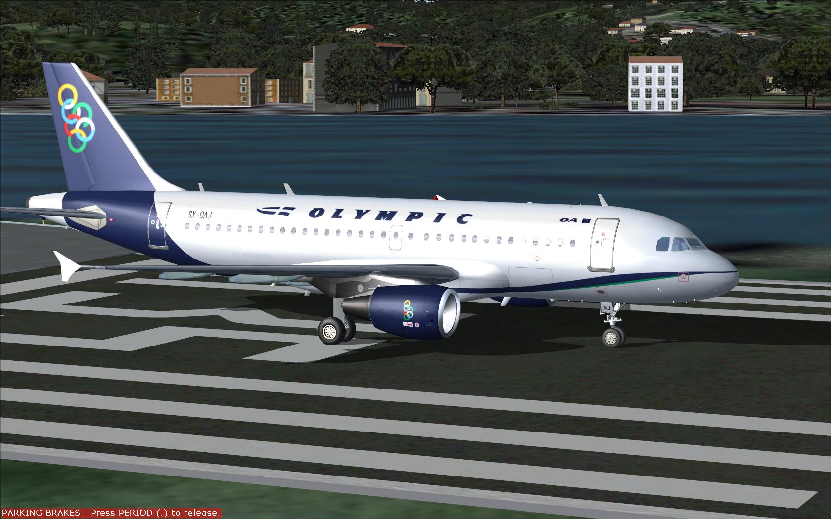 Fs2004/Fsx Olympic Air Airbus A319-112 Textures Repaint For The Feelthere/Wilco Model With — 1