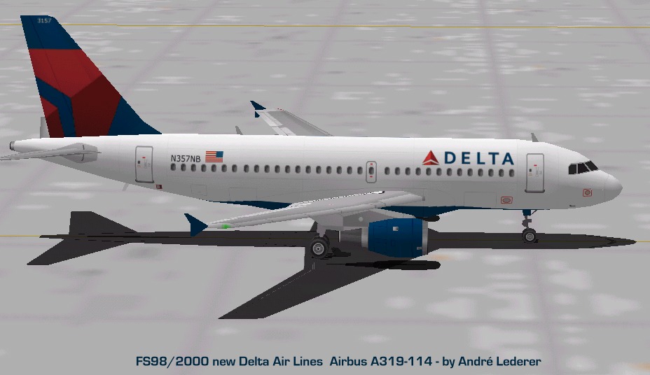 Flightsim Fs2004/Fs98/2000 Aircraft Delta Air Lines A319 Delta Air Lines Airbus A319 (Form