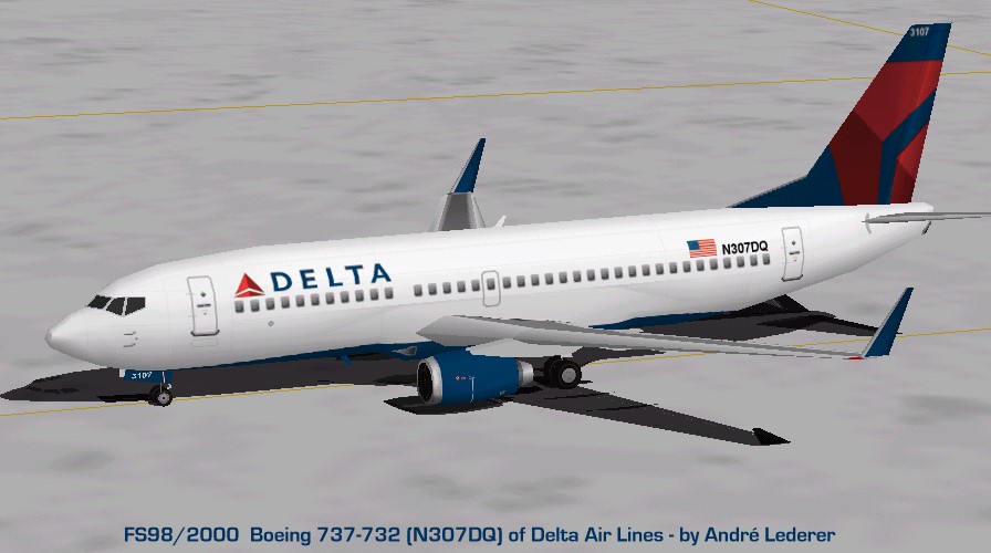 Flightsim Fs2004/Fs98/2000 Aircraft Delta Air Lines B737-700 Boeing 737-700 Of Delta Air L