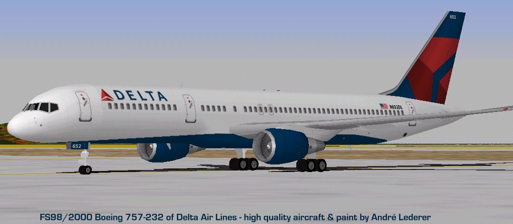 Flightsim Fs2004/Fs98/2000 Aircraft Delta Air Lines B757-200 Boeing 757-200 Of Delta Air L