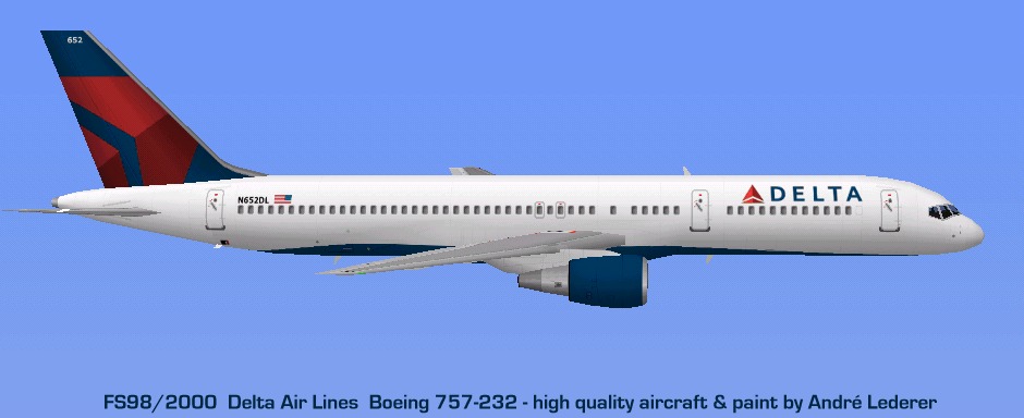 Flightsim Fs2004/Fs98/2000 Aircraft Delta Air Lines B757-200 Boeing 757-200 Of Delta Air L