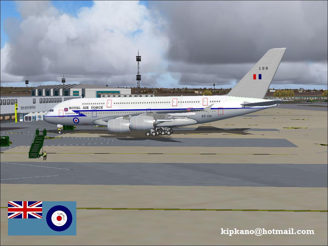 Raf A380-800 For Flight Simulator Fs2004 1995 Raf Colours Painted Onto Robert Versluys A38 — 1