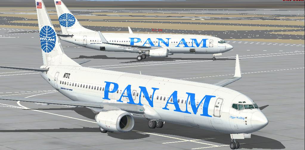 Boeing 737 - 800 Pan American World Airlines Texture For Flight Simulator X (Fixed) Design — 1