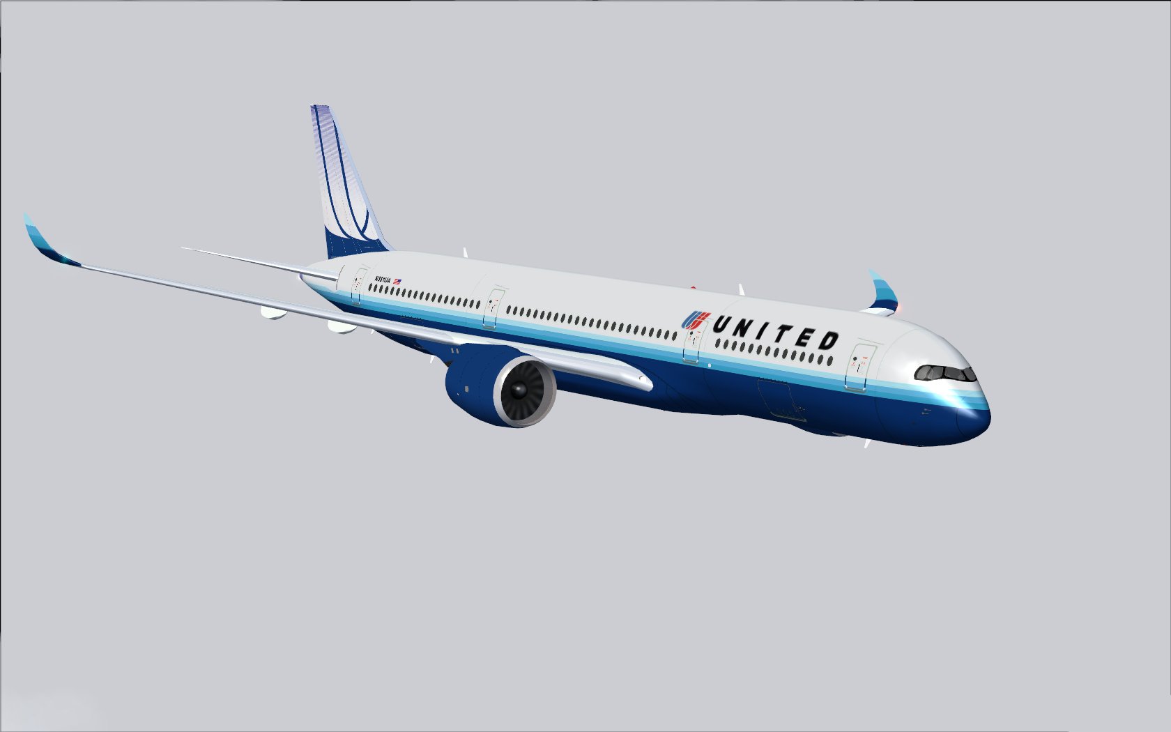 Fs2004 United Airlines Airbus A350-900 Xwb V2 — 1