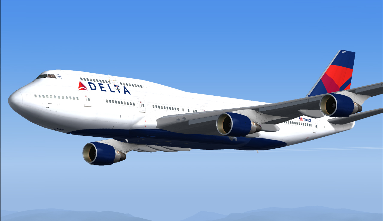 Fs2004 Boeing 747-400 Delta Airlines — 1