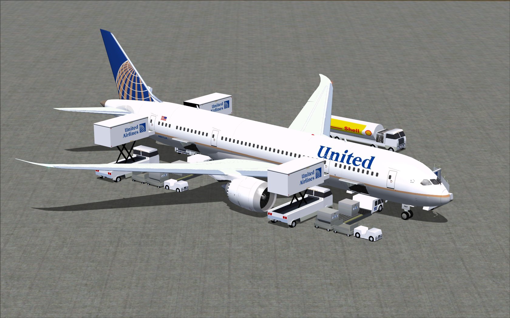 Fs2004 United Airlines New Colors (United/Continental Merger) Boeing 787-8 V2 — 1