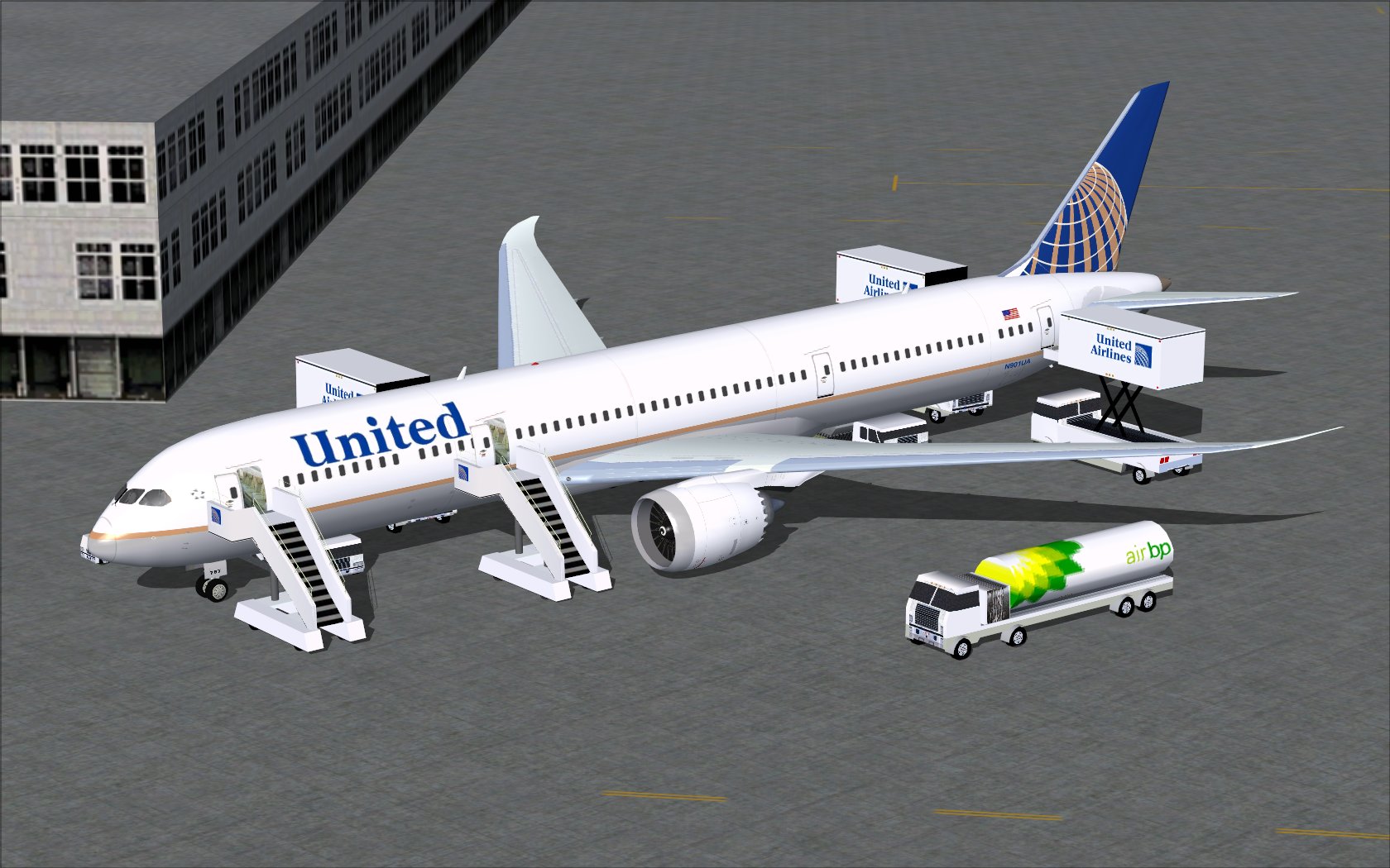 Fs2004 United Airlines New Colors (United/Continental Merger) Boeing 787-9 V2 — 1