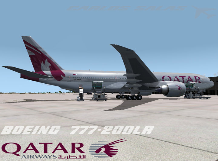 Project Opensky Boeing 777-200 V2 For Fs2004/Fsx Boeing 777-200Lr Qatar Airways A7-Bbd Rep — 1