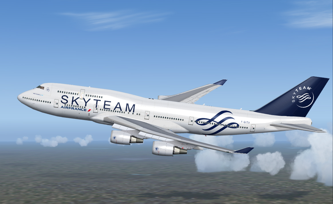 Fs2004 Air France 747-428 F-Gitv Skyteam — 1