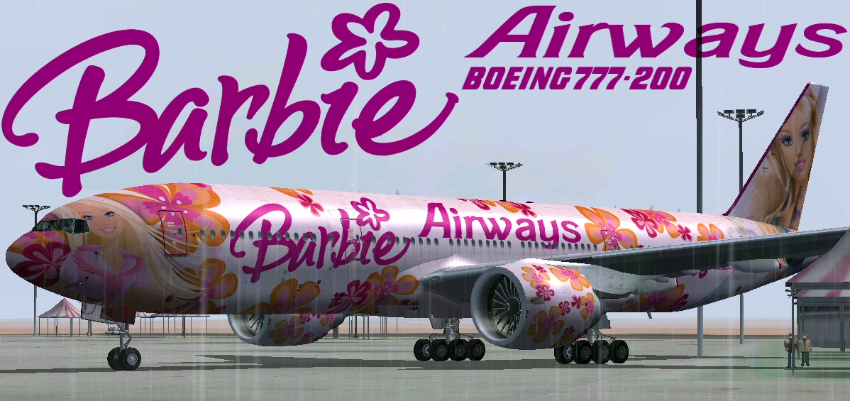 Fsx/Fs2004 Barbie Airways B777-200Er — 1