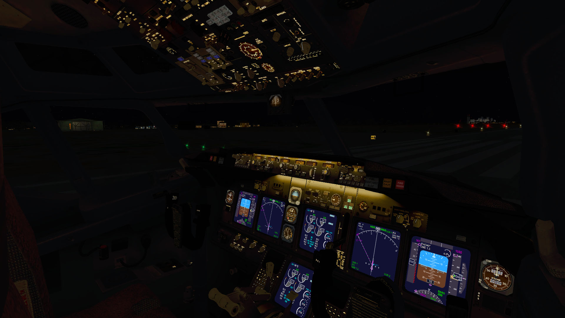 Fsx Default Boeing 737-800 Virtual Cockpit Night Lights — 1