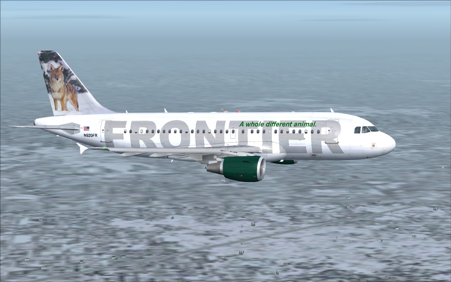 Fs2004 Airbus A319 Frontier Airlines N920Fr — 1