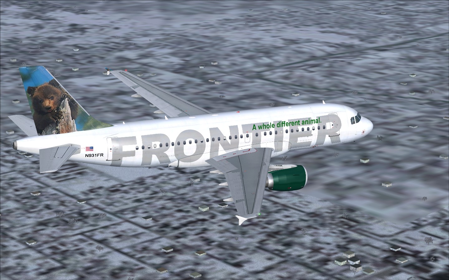 Fs2004 Airbus A319 Frontier Airlines N931Fr — 1