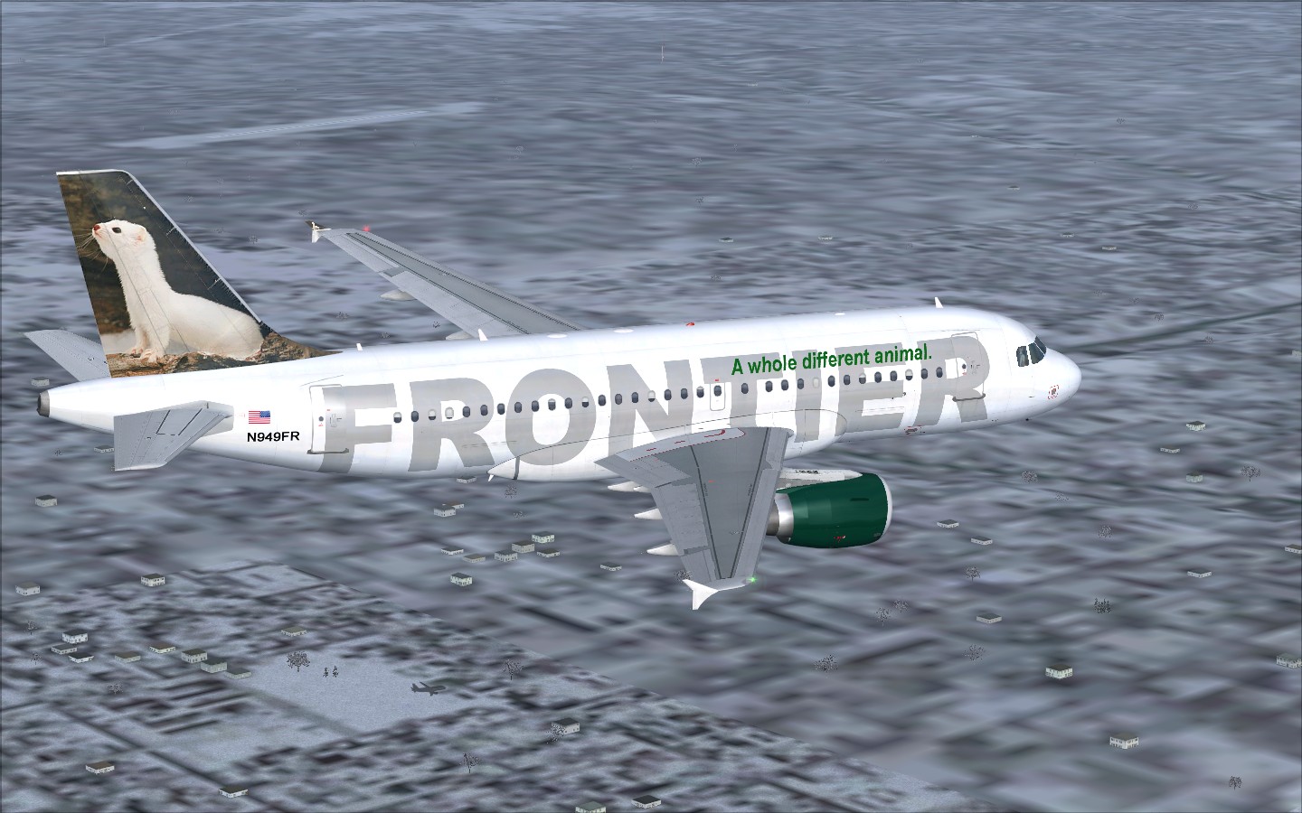 Fs2004 Airbus A319 Frontier Airlines Airbus A319-111 N949Fr — 1