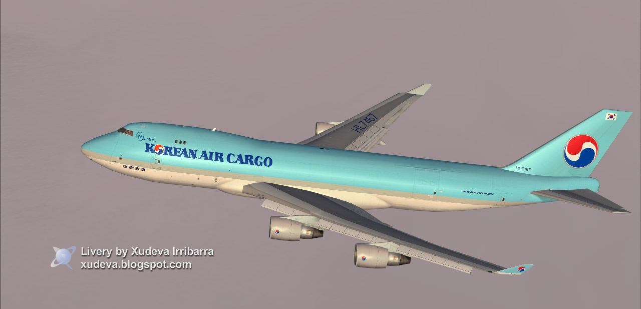 Korean Air Boeing 747-400F.for Flight Simulator Fs2004 Only This Aircraft Is Made By Proje — 1