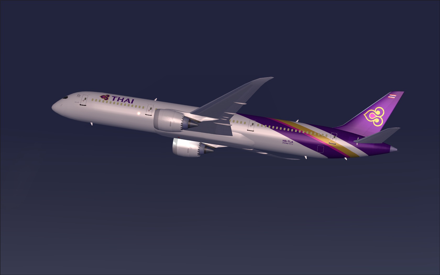 Fs2004 Siamese Airways International Boeing 787-9, Including 4 Aircrafts With Unlike Anima — 1