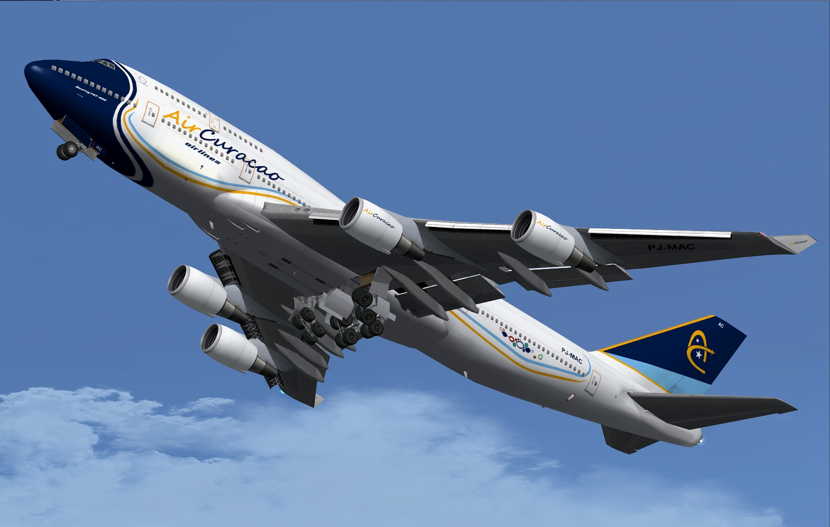 Fs2004 Air Curacao Boeing 747-400 Pj-Mac — 1