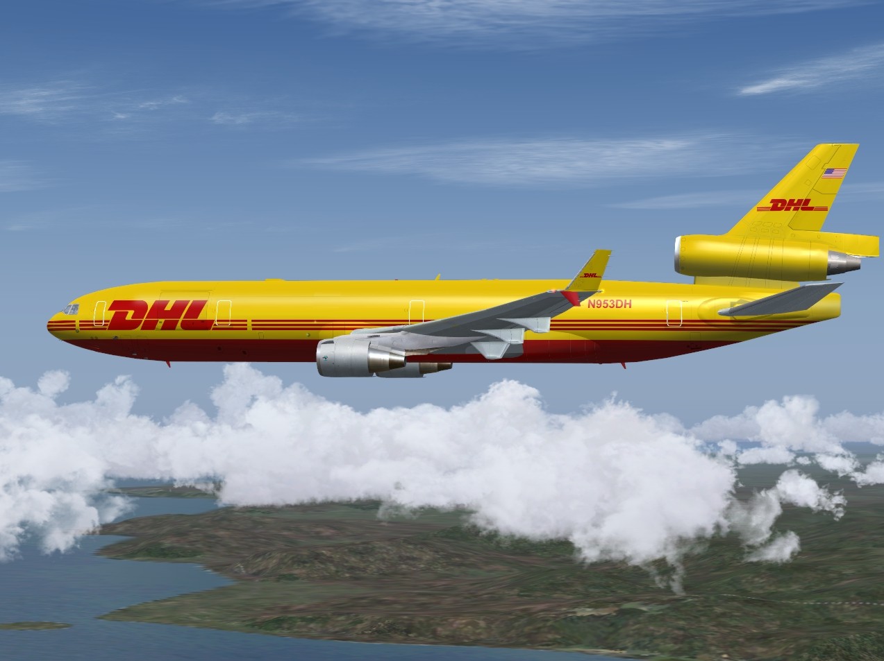 Fs2004 Dhl Mcdonnell-Douglas/Boeing Md-11F N953Dh — 1