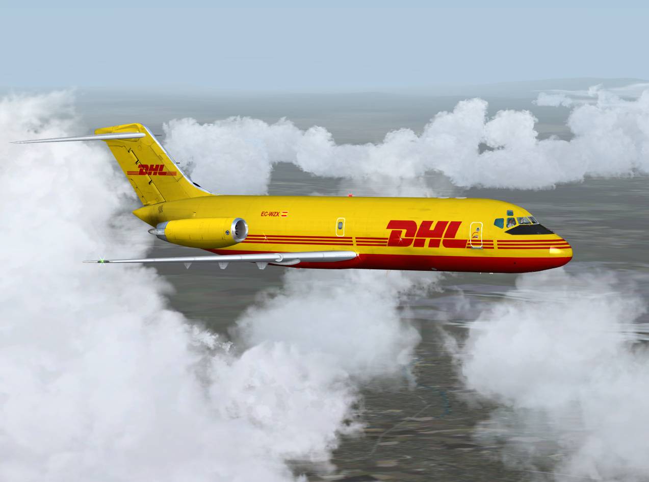 Fs2004 Dhl Mcdonnell-Douglas Dc-9-10F Ec-Wzx — 1