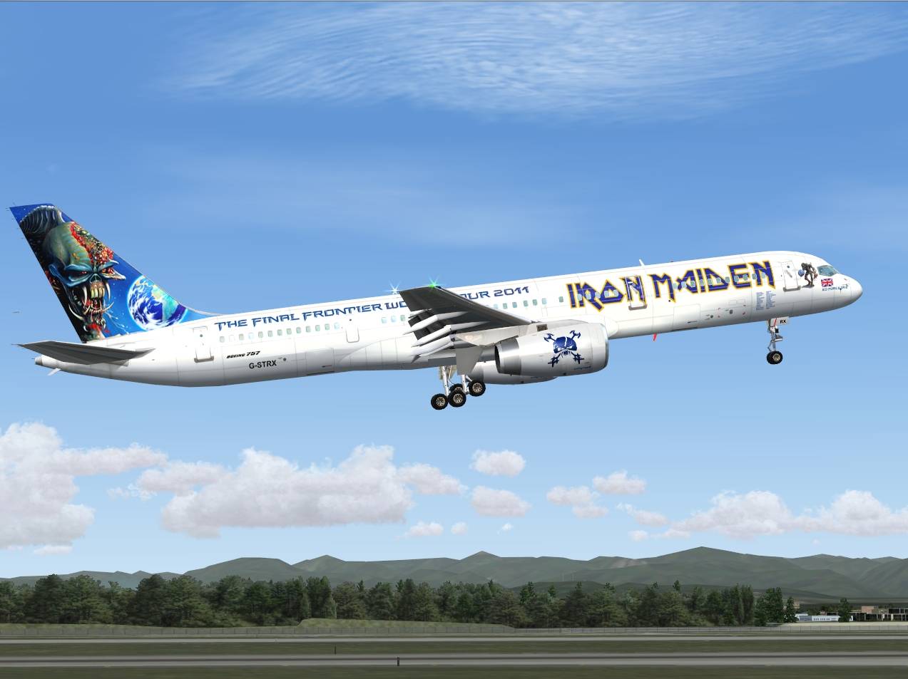 Fs2004 Astraeus Iron Maiden World Tour 2011 Boeing 757-2Q8 G-Strx — 1