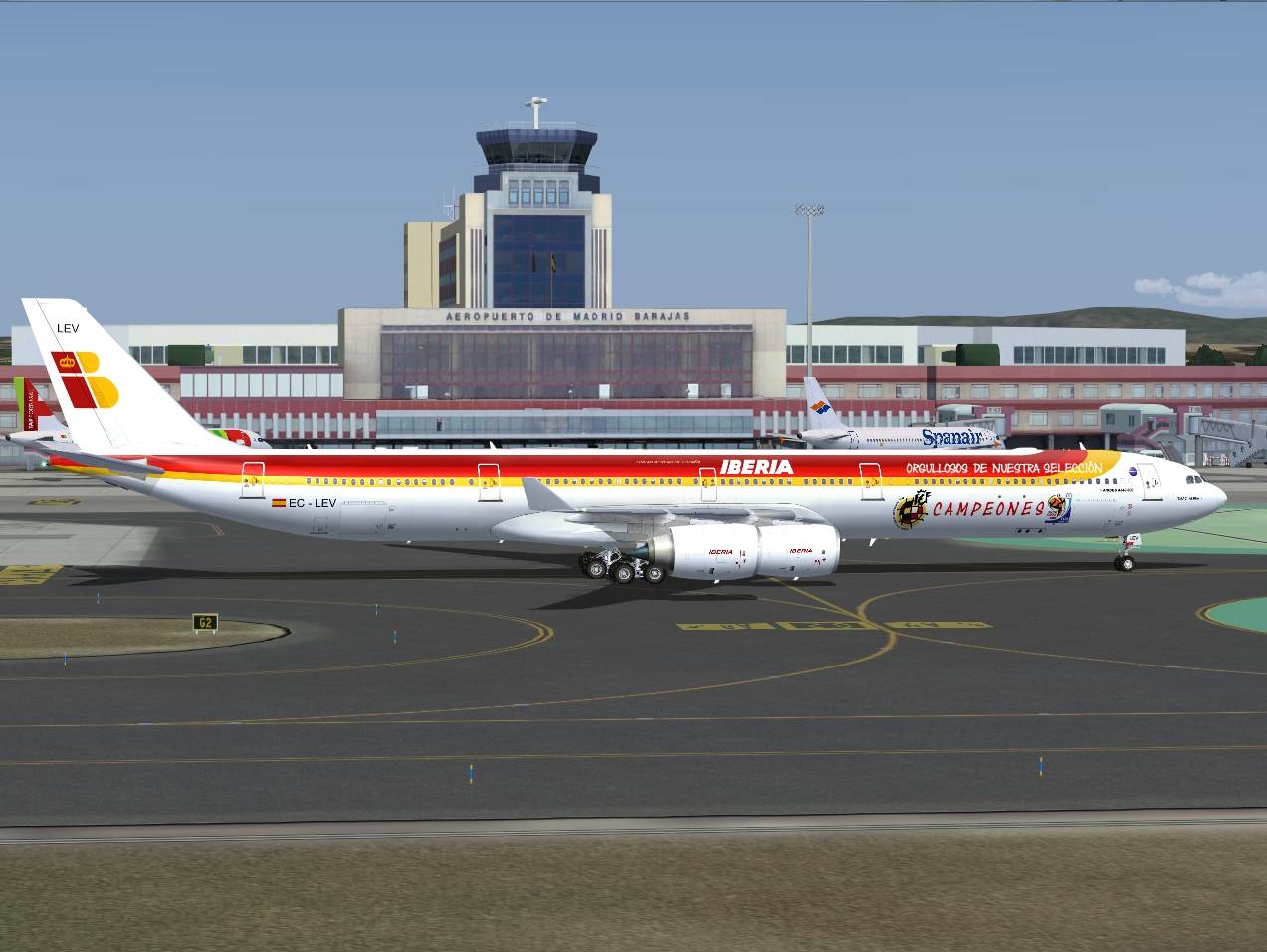 Fs2004 Iberia Champions Airbus A340-600 Ec-Lev — 1