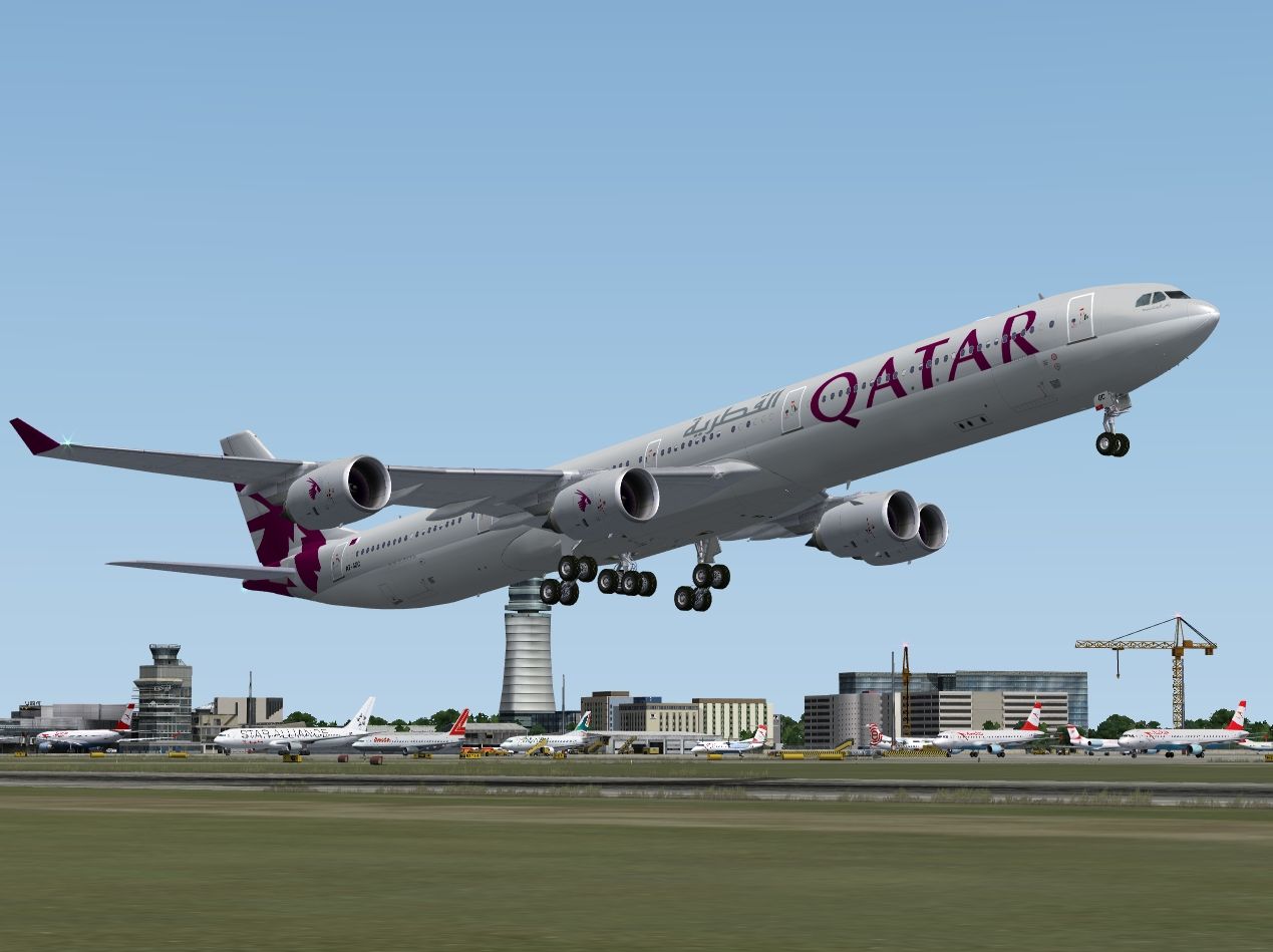 Fs2004 Qatar Airways Airbus A340-642 A7-Agc — 1
