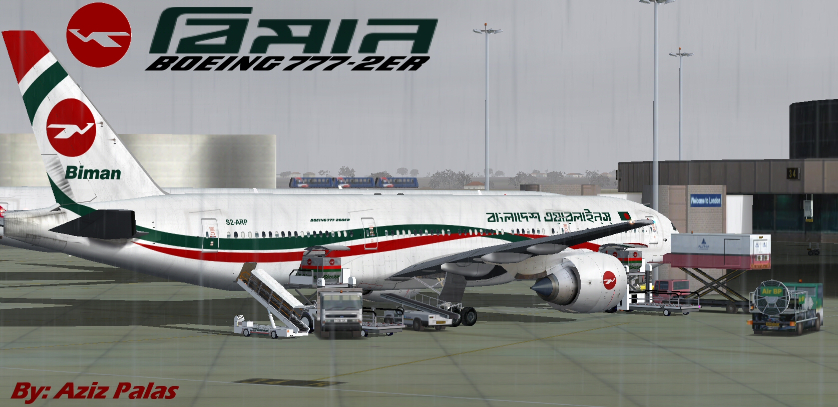 Fs2004/Fsx Biman Bangladesh B777-200 Er — 1