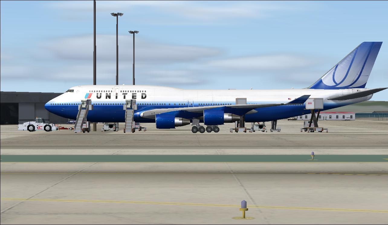 Project Opensky 747-400 V4 United Airlines Blue Tulips — 1