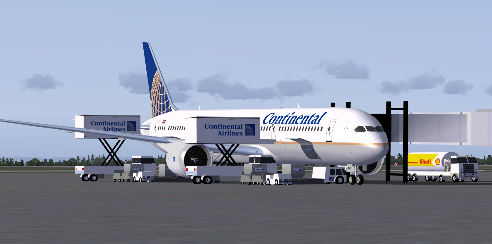 Fs2004 Continental Boeing 787-9 V2 — 1