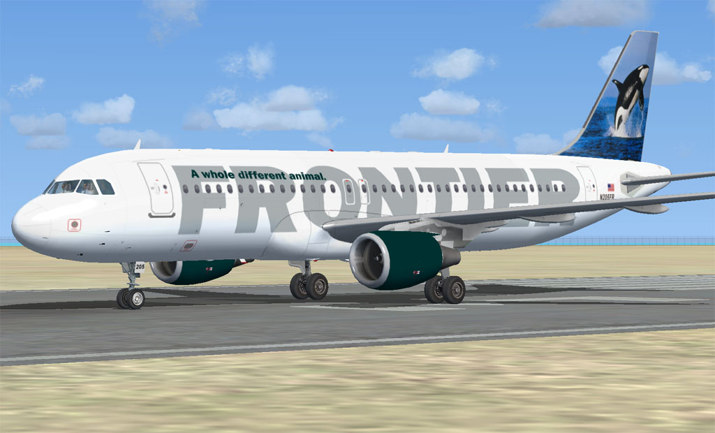 Fsx Frontier Airlines A320-214 N205Fr.this Is A Repaint Of Project Airbus A320-200 Model I — 1