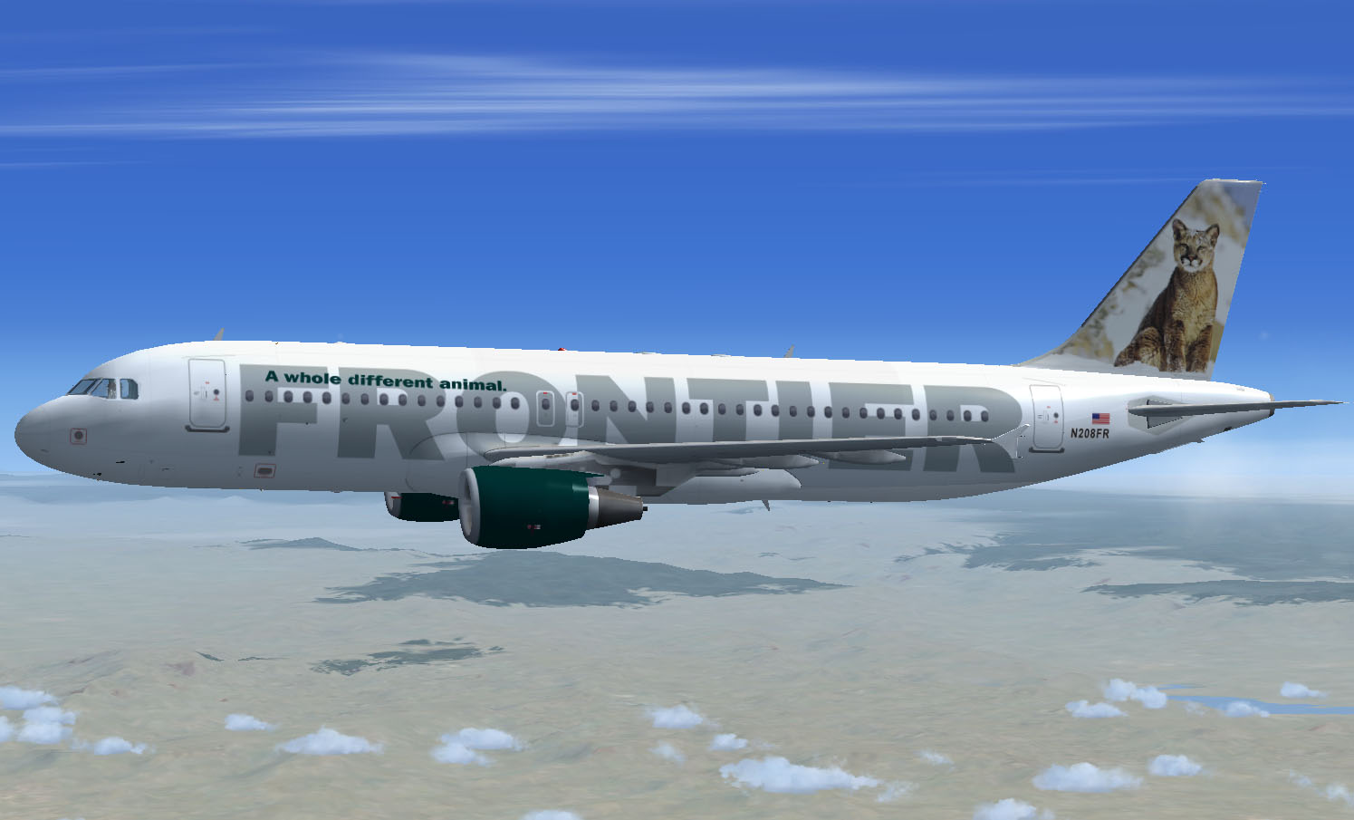 Fsx Frontier Airlines A320-214 N208Fr.this Is A Repaint Of Project Airbus A320-200 Model I — 1