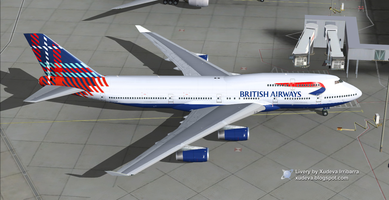 Fs2004 British Airways Benyhone Tartan Boeing 747-436 — 1