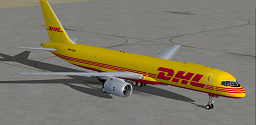 Fsx Dhl Boeing 757-236Sf Repaint Of The Posky Boeing 757-200Sf In Dhl (European Air Transp
